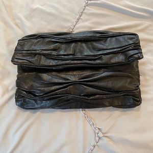 Black ruched clutch